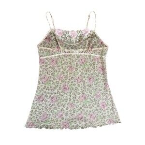 vtg cinema exoile cheetah babydoll cami top coquette Y2K Sz M